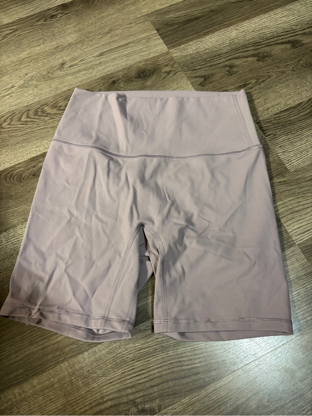 Amazon Women's High-Waist Bike Shorts in Light Mauve